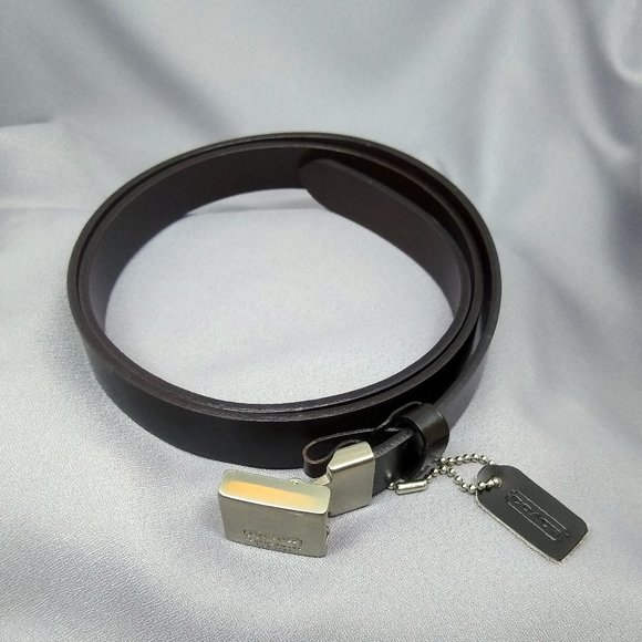 Genuine Leather Black Coach Belt - Unique Style, Vintage (90s) - 19"to 32" - Picture 4 of 7